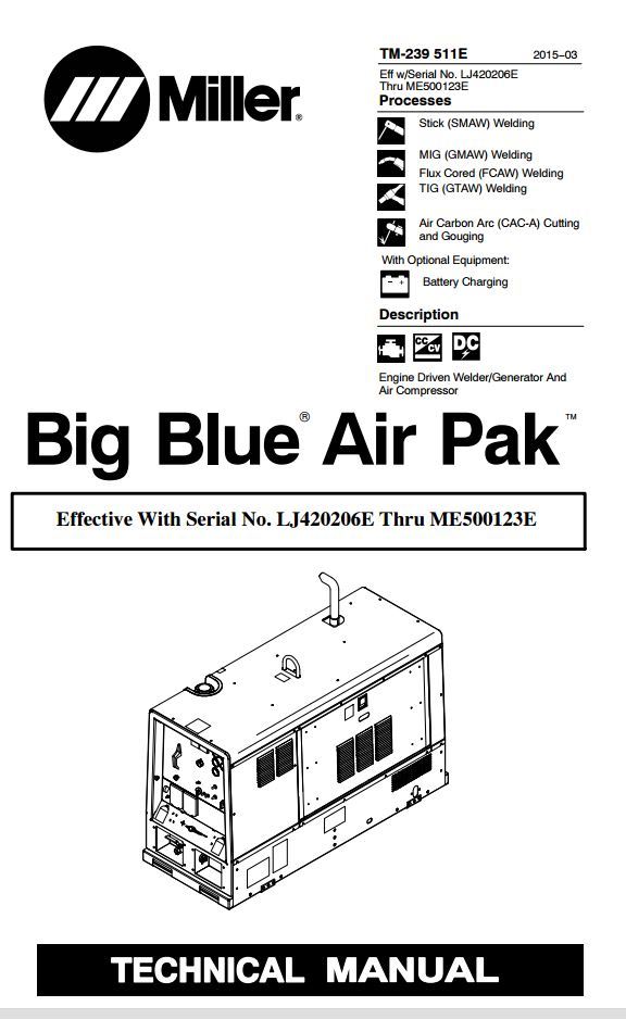 Miller big blue air pak repair manual